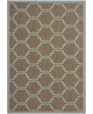 Safavieh Courtyard CY6009 Brown and Aqua 6'7" x 9'6" Outdoor Area Rug