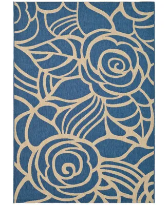 Safavieh Courtyard CY5141 Blue and Beige 6'7" x 9'6" Outdoor Area Rug