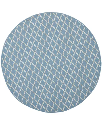 Safavieh Courtyard CY6919 Blue and Beige 7'10" x 7'10" Sisal Weave Round Outdoor Area Rug