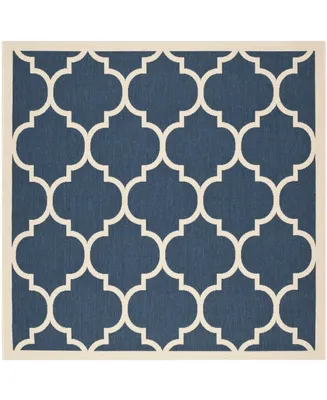 Safavieh Courtyard CY6914 Navy and Beige 4' x 4' Sisal Weave Square Outdoor Area Rug