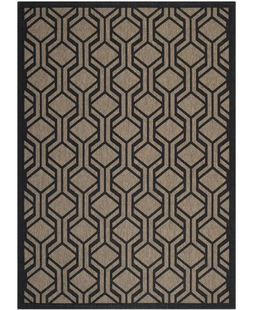 Safavieh Courtyard CY6114 Brown and Black 6'7" x 9'6" Sisal Weave Outdoor Area Rug