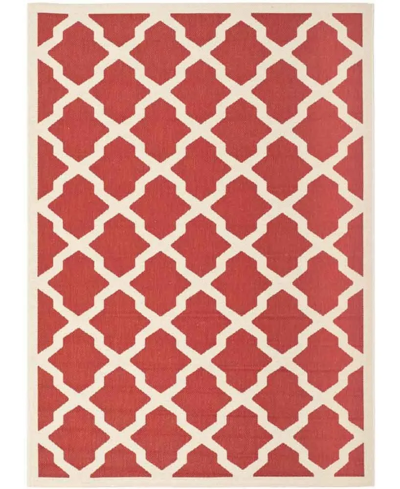 Safavieh Courtyard CY6903 Red and Bone 4' x 5'7" Sisal Weave Outdoor Area Rug