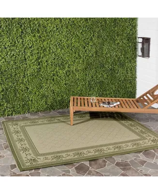Safavieh Courtyard CY0901 Natural and Olive 6'7" x 6'7" Round Outdoor Area Rug