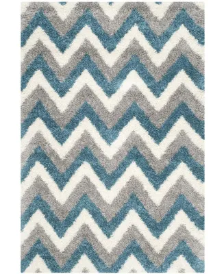 Safavieh Shag Kids SGK568 Ivory and Blue 5'3" x 7'6" Area Rug