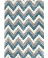 Safavieh Shag Kids SGK568 Ivory and Blue 5'3" x 7'6" Area Rug