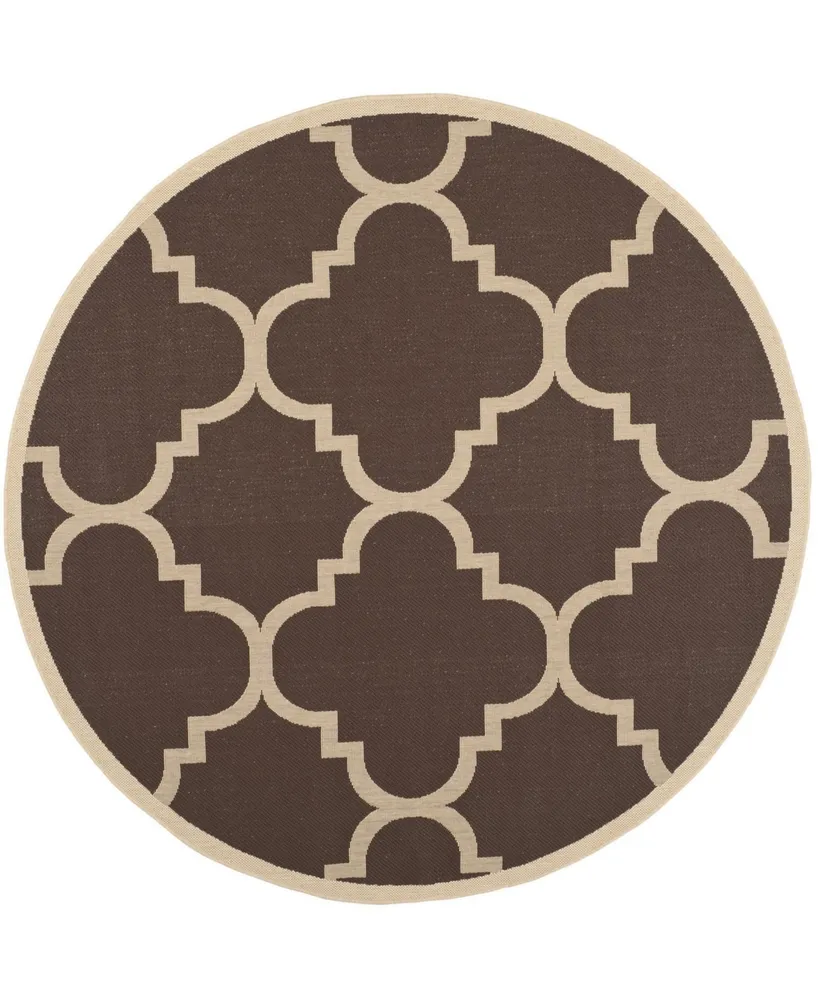 Safavieh Courtyard CY6243 Dark Brown 4' x 4' Sisal Weave Round Outdoor Area Rug