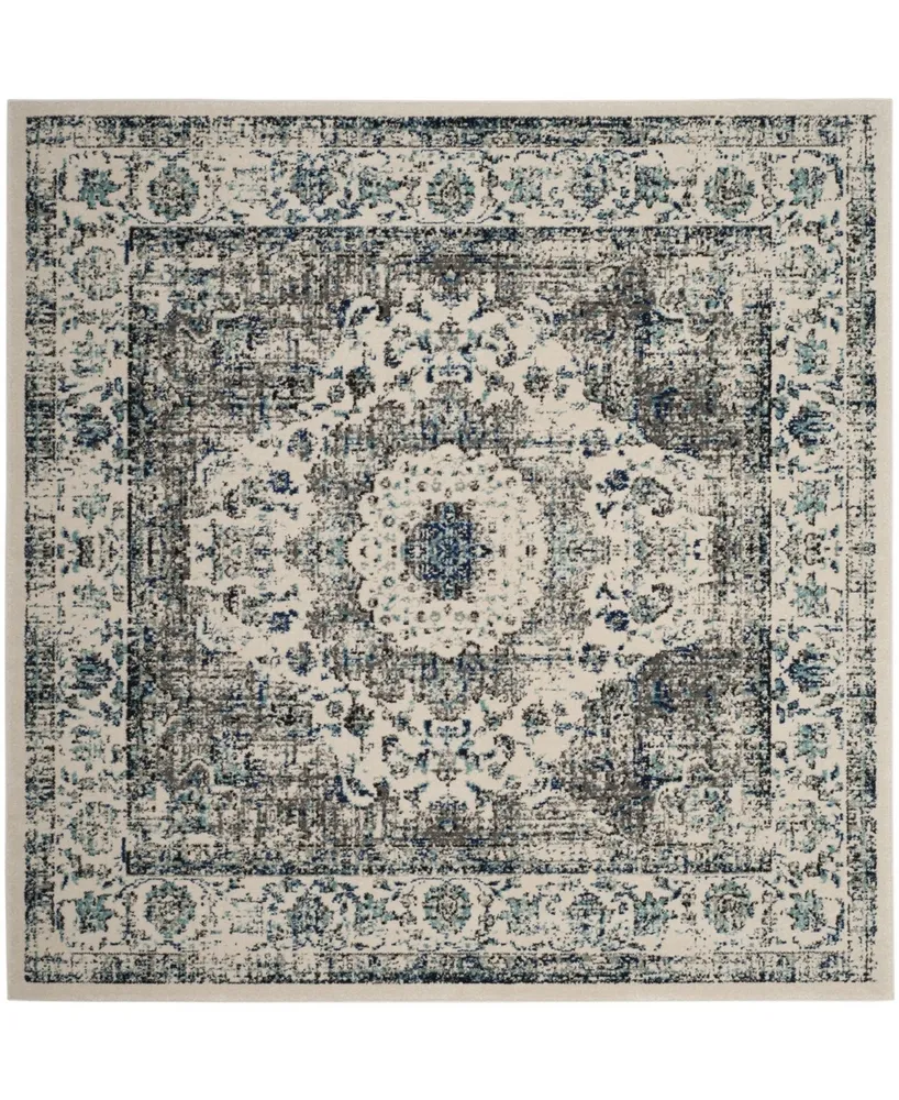 Safavieh Evoke EVK220 Gray and Ivory 5'1" x 5'1" Square Area Rug