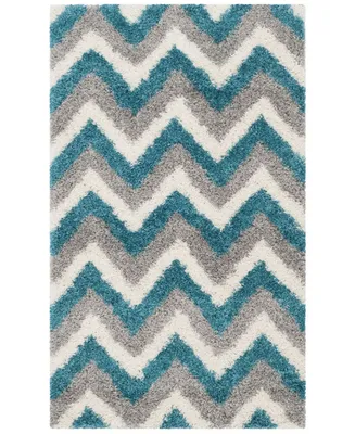 Safavieh Shag Kids SGK568 Ivory and Blue 2'3" x 5' Area Rug