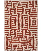 Safavieh Amsterdam AMS106 Ivory and Terracotta 5'1" x 7'6" Outdoor Area Rug