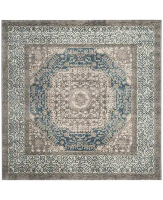 Safavieh Sofia SOF365 Light Gray and Blue 5'1" x 5'1" Square Area Rug