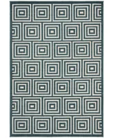 Safavieh Cottage COT941 Cream and Turquoise 6'7" x 9'6" Outdoor Area Rug