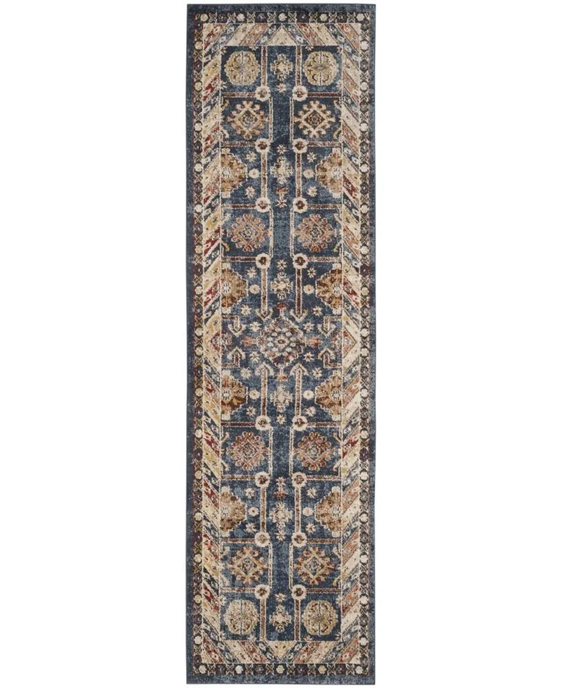 Safavieh Bijar BIJ653 Royal and Ivory 2'3" x 6' Runner Rug