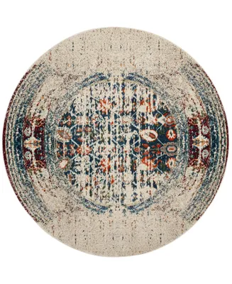 Safavieh Monaco Ivory and Blue 3' x 3' Round Area Rug