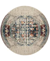 Safavieh Monaco Ivory and Blue 3' x 3' Round Area Rug