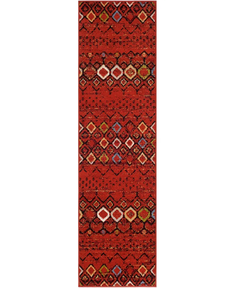 Safavieh Amsterdam Terracotta and Multi 2'3" x 12' Runner Outdoor Area Rug