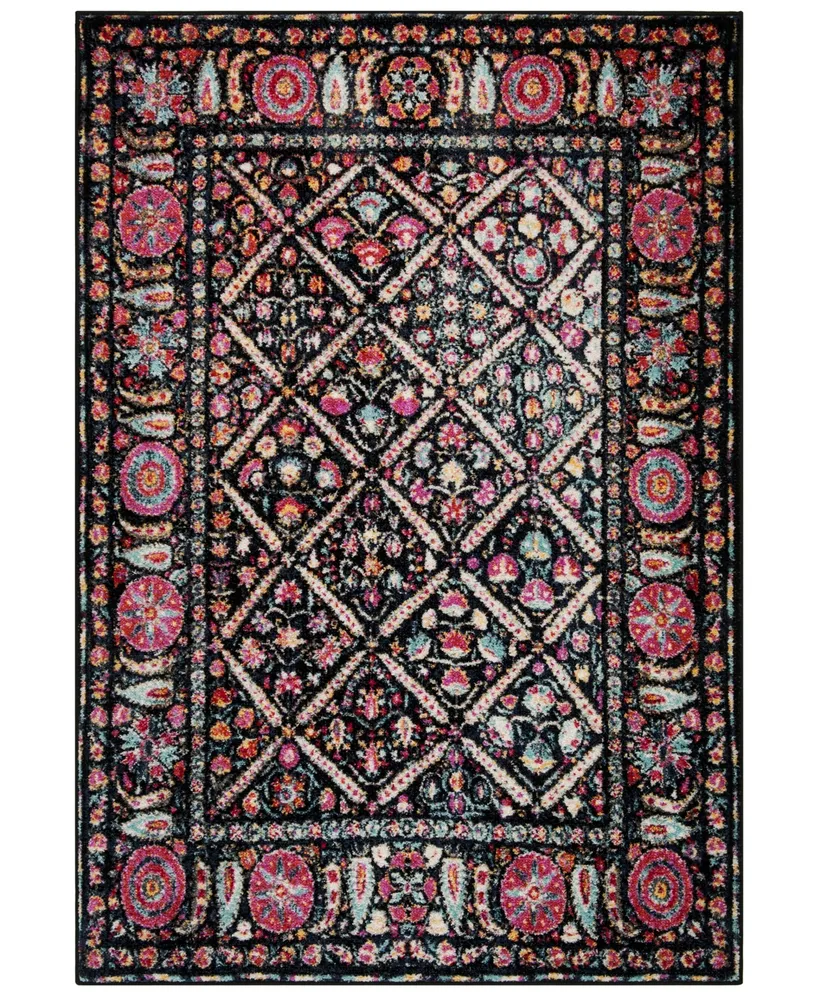 Safavieh Adirondack 203 Black and Fuchsia 4' x 6' Area Rug