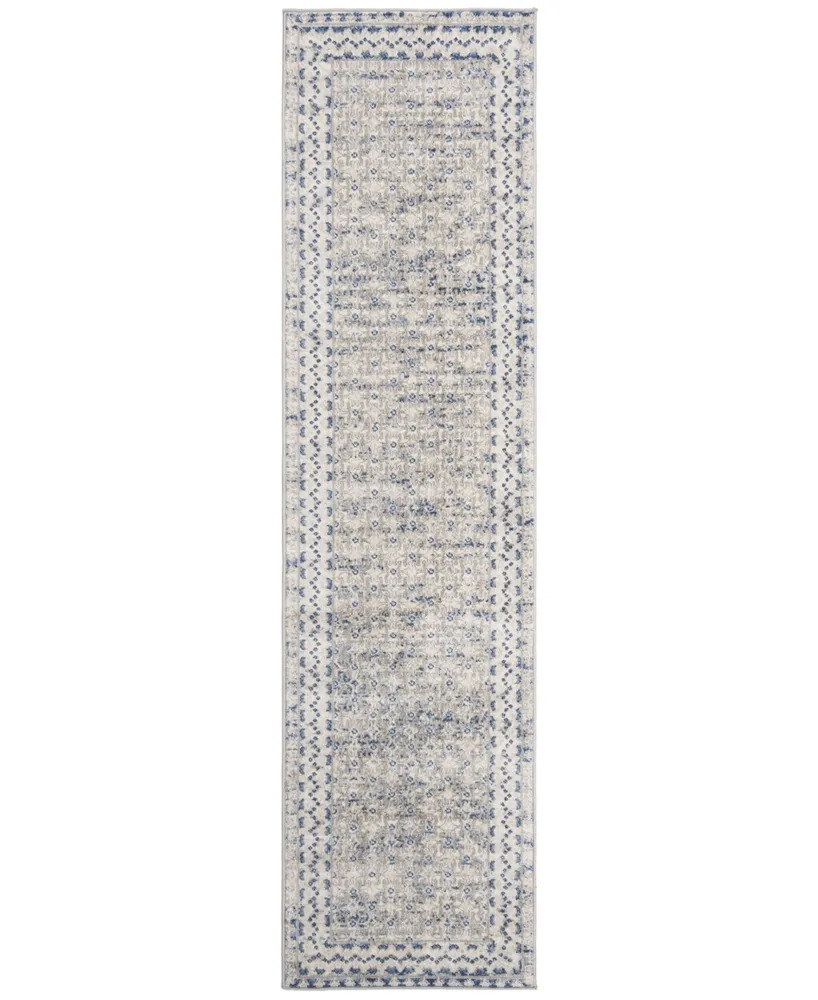 Safavieh Brentwood BNT899 Light Grey and Blue 2' x 10' Sisal Weave Runner Area Rug