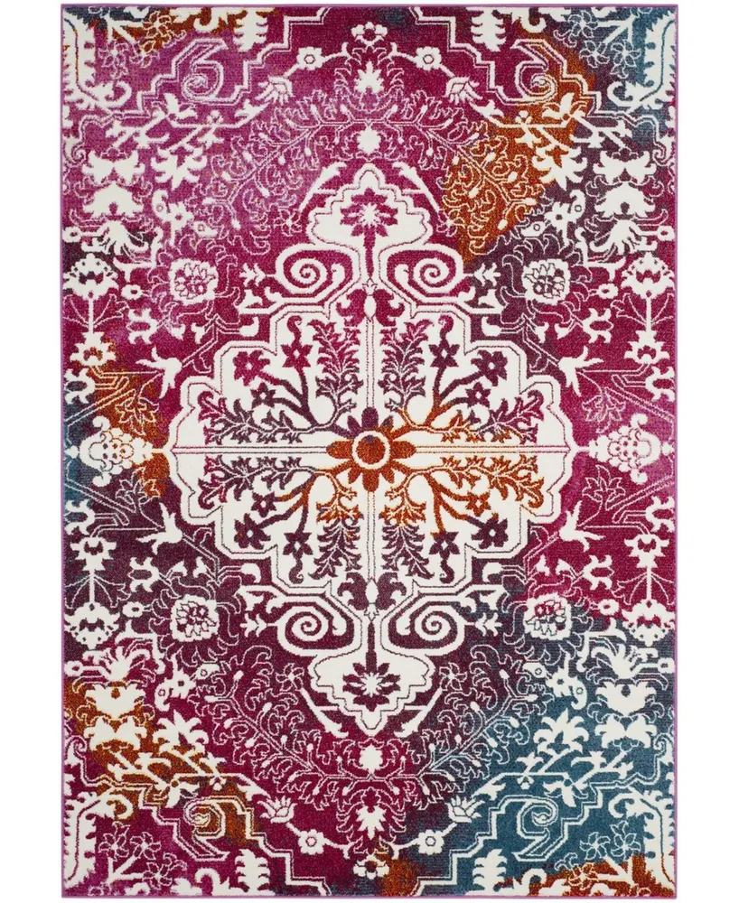 Safavieh Watercolor WTC669 Ivory and Fuchsia 8' x 10' Area Rug