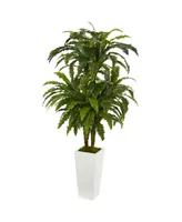 Nearly Natural Marginatum Artificial Plant in White Tower Vase