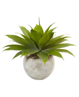 Nearly Natural 24" Agave Artificial Plant in Sand Colored Bowl