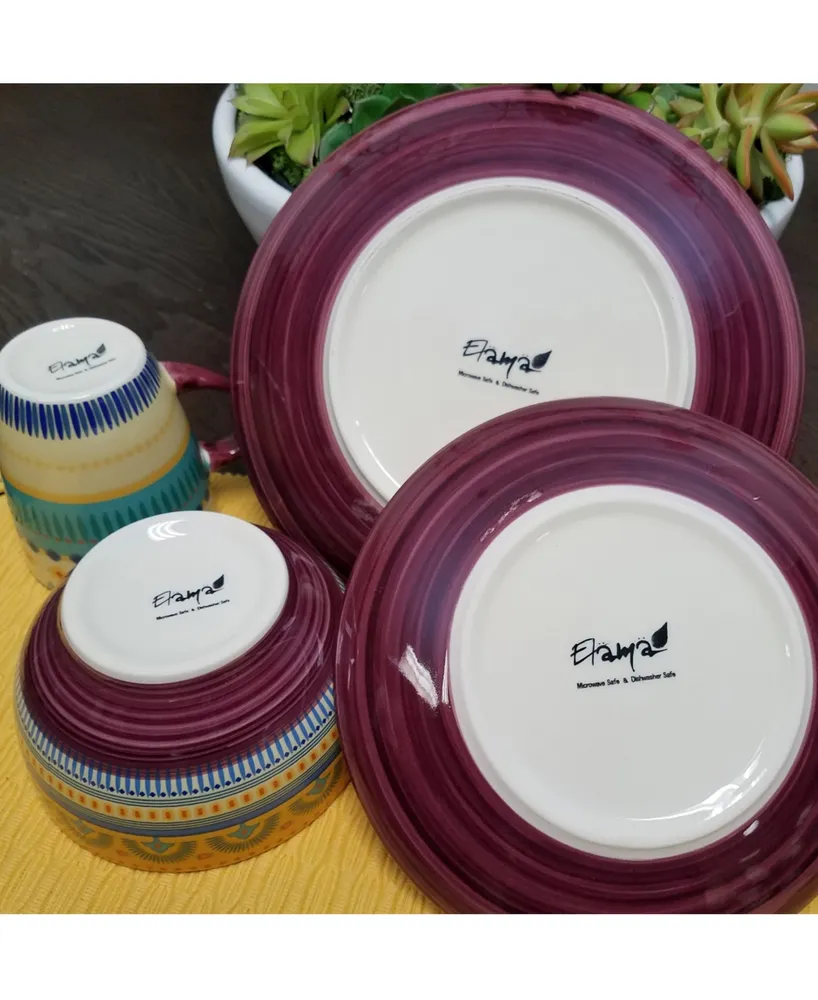 Elama Puesta De Sol 16 Piece Service for 4 Stoneware Dinnerware Set