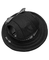 Pet Life 'Sea Spot Sun' Uv Protectant Adjustable Mesh Brimmed Dog Hat Cap