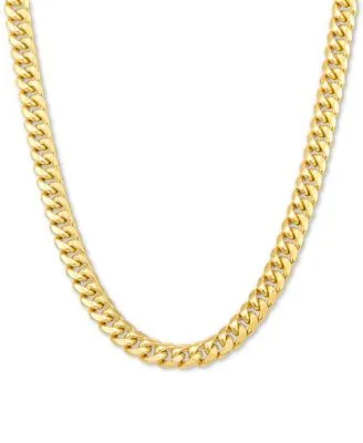 Italian Gold Miami Cuban Link Chain Necklace 6mm 18 26 In 10k Yellow Gold Or 10k White Gold