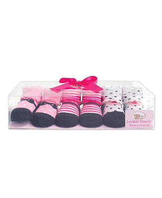 Luvable Friends Baby Girls Baby Socks Giftset, Pink, 0-9 Months