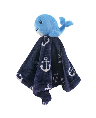 Hudson Baby Infant Boy Animal Face Security Blanket, Narwhal, One