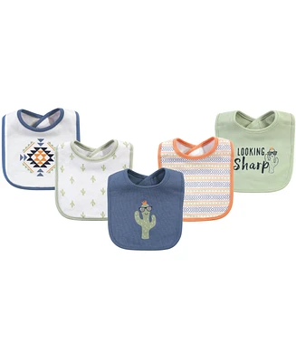 Hudson Baby Infant Boy Cotton Bibs 5pk, Forest, One