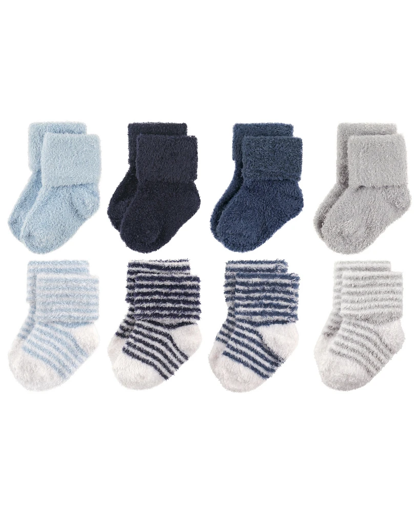 Hudson Baby Chenille Socks, 8-Pack, Boy Stripe, 0-24 Months