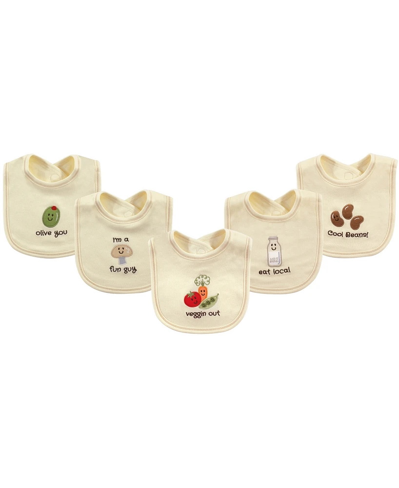 Touched By Nature Organic Bibs, 5-Pack, One Size