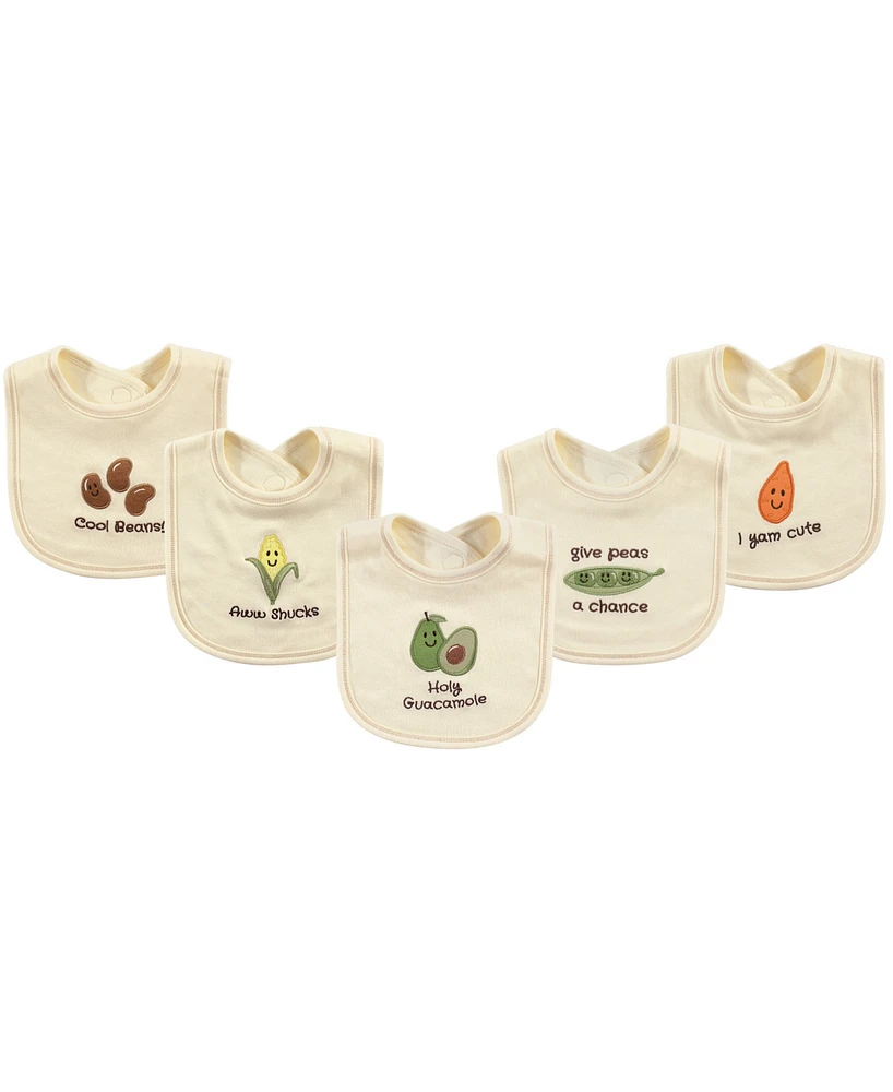 Touched By Nature Organic Bibs, 5-Pack, One Size