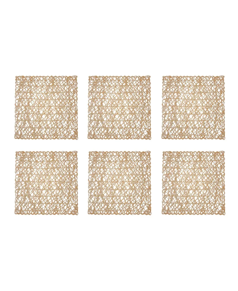 Woven Paper Square Placemat, Set of 6