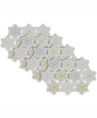 Design Imports Placemat Embroidered Snowflake, Set of 4