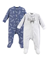 Yoga Sprout Baby Boys Fleece Zipper Sleep and Play 2pk, Months