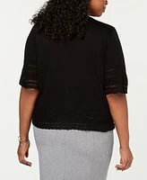 Robbie Bee Plus Open-Front Shrug