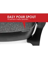 Elite Platinum 10.5Qt Electric Marble Nonstick Skillet with Glass Lid, Easy