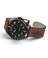 Hamilton Men's Swiss Automatic Khaki Pilot Brown Leather Strap Watch 42mm