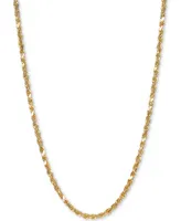 Italian Gold Rope 24" Chain Necklace in 14k Gold