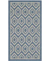 Safavieh Courtyard MSR1125 Blue and Beige 2' x 3'7" Outdoor Area Rug