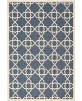 Safavieh Courtyard CY6032 Navy and Beige 5'3" x 7'7" Sisal Weave Outdoor Area Rug