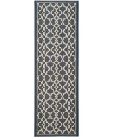 Safavieh Courtyard CY6071 Navy and Beige 2'7" x 8'2" Sisal Weave Runner Outdoor Area Rug