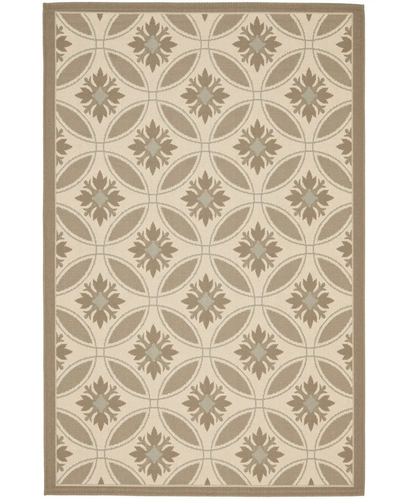 Safavieh Courtyard CY7844 Beige and Dark Beige 6'7" x 9'6" Outdoor Area Rug