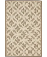 Safavieh Courtyard CY7844 Beige and Dark Beige 6'7" x 9'6" Outdoor Area Rug