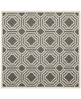 Safavieh Courtyard CY6112 Anthracite and Beige 5'3" x 5'3" Square Outdoor Area Rug