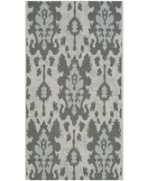 Safavieh Courtyard CY7276 Ltgy Anthracite and Aqua Weft 2' x 3'7" Sisal Weave Outdoor Area Rug