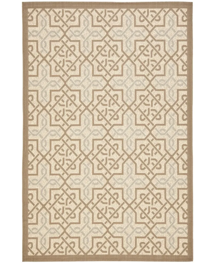 Safavieh Courtyard CY7931 Beige and Dark Beige 6'7" x 9'6" Outdoor Area Rug