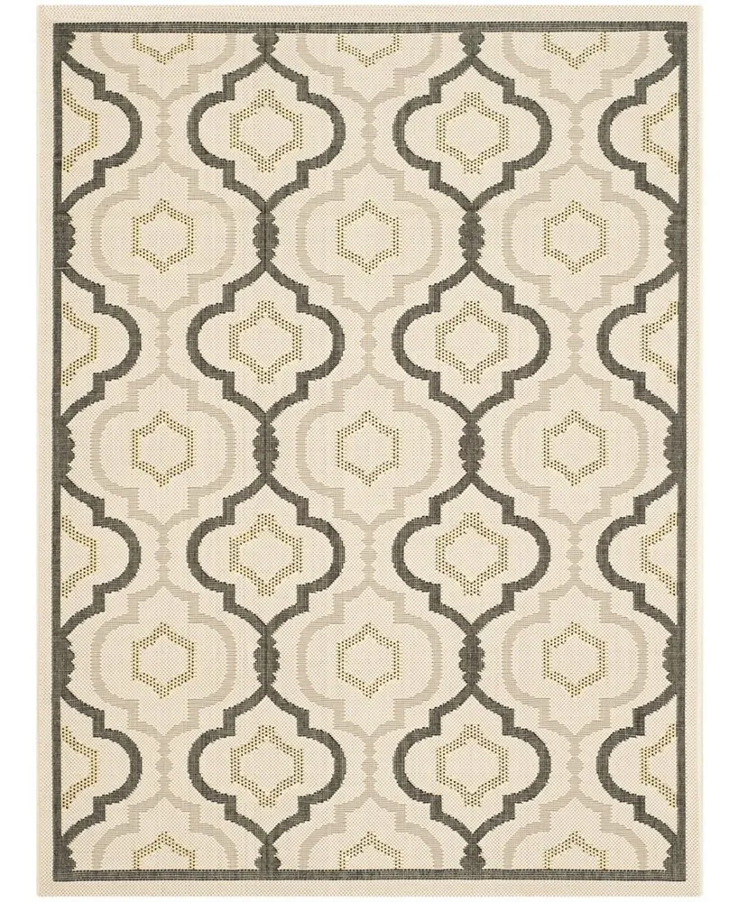 Safavieh Courtyard CY7938 Beige and Black 5'3" x 7'7" Outdoor Area Rug