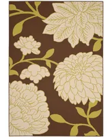 Safavieh Hampton HAM552 Brown and Ivory 6'7" x 9'6" Outdoor Area Rug